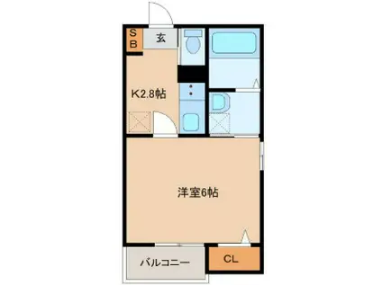 レピュート薬師堂(1K/1階)の間取り写真