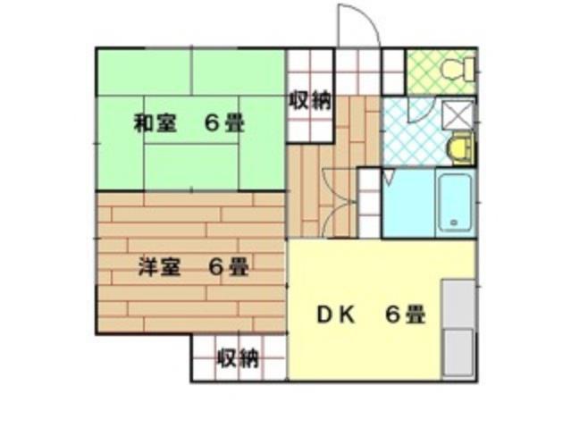 クローバーハウス(2DK/1階)の間取り写真