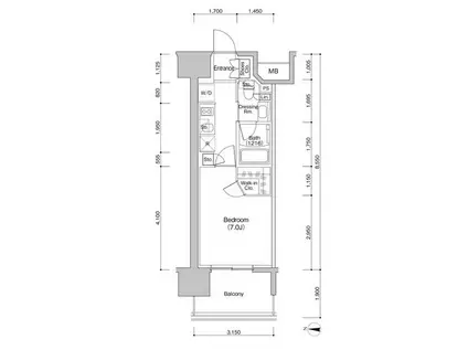 ザ・パークハビオ新栄(1K/12階)の間取り写真