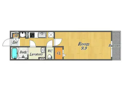 リブリ・コージーチドリ(1K/2階)の間取り写真