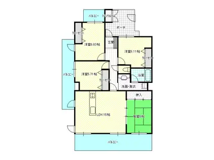 リーベックス57(4LDK/5階)の間取り写真