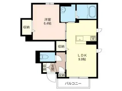 ヴィラ ヒルズ(1LDK/1階)の間取り写真