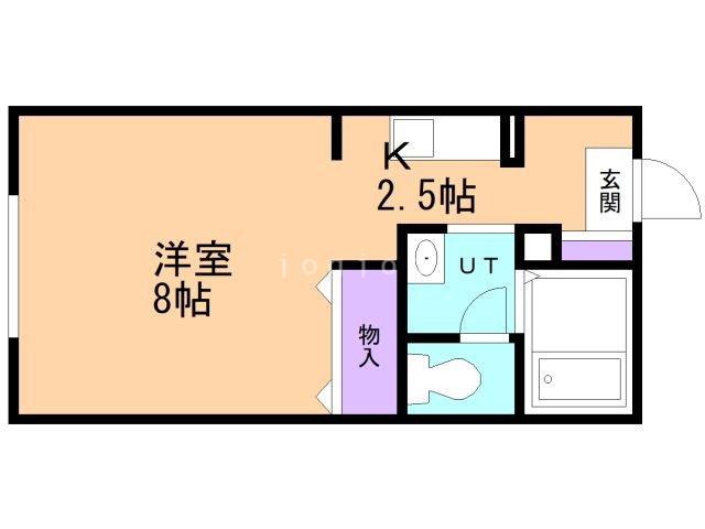ルグラン篠田(1K/1階)の間取り写真