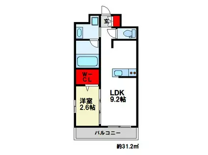 ジェイズステージ(1LDK/6階)の間取り写真