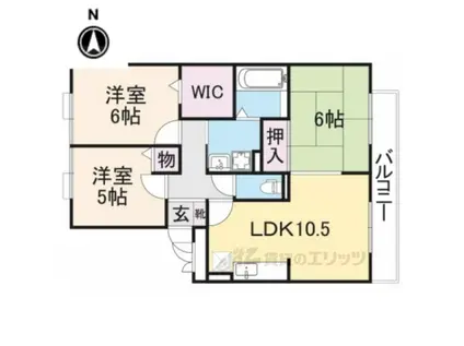 クレセール橿原(3LDK/1階)の間取り写真