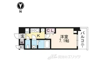 アドバンス京都ソナーレ(1K/1階)の間取り写真