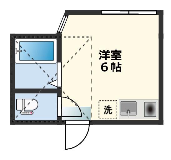 根岸プリチャーズ(ワンルーム/2階)の間取り写真