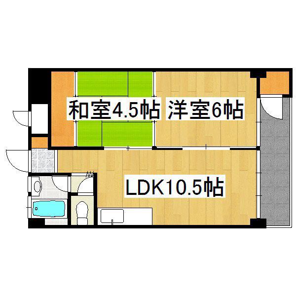 サンバード明和(2LDK/1階)の間取り写真