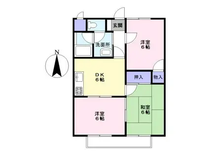 ハピネス千間台(3DK/1階)の間取り写真