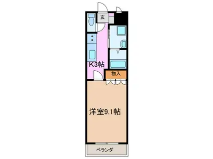 ポラリス(1K/2階)の間取り写真