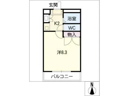 レオパレス早川A棟(1K/2階)の間取り写真