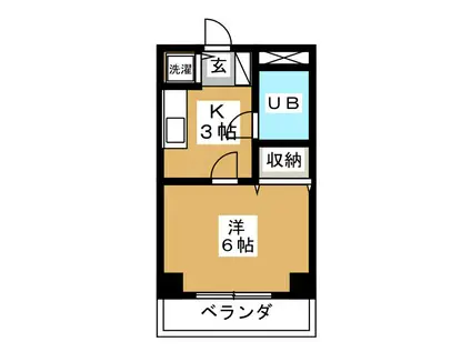 PROSPER COURT(1K/1階)の間取り写真