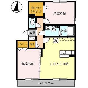 グラス ウィン(2LDK/2階)の間取り写真