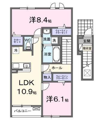 光テラス II(2LDK/2階)の間取り写真