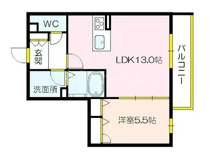 シャーメゾン野江(1LDK/3階)の間取り写真