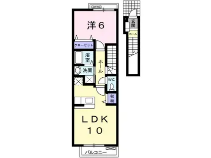 ミルト アンジュIII(1LDK/2階)の間取り写真