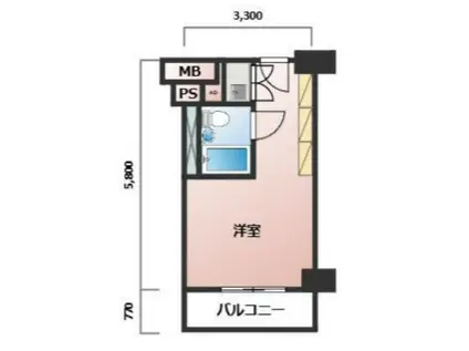 パピリオーテ西横浜(ワンルーム/3階)の間取り写真