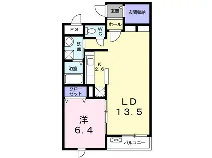 フレーバーオブ(1LDK/1階)の間取り写真
