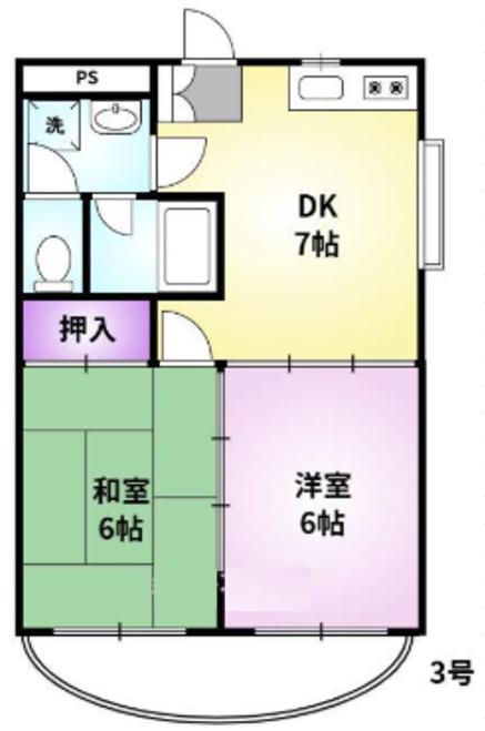 中央公園ビル(2DK/3階)の間取り写真