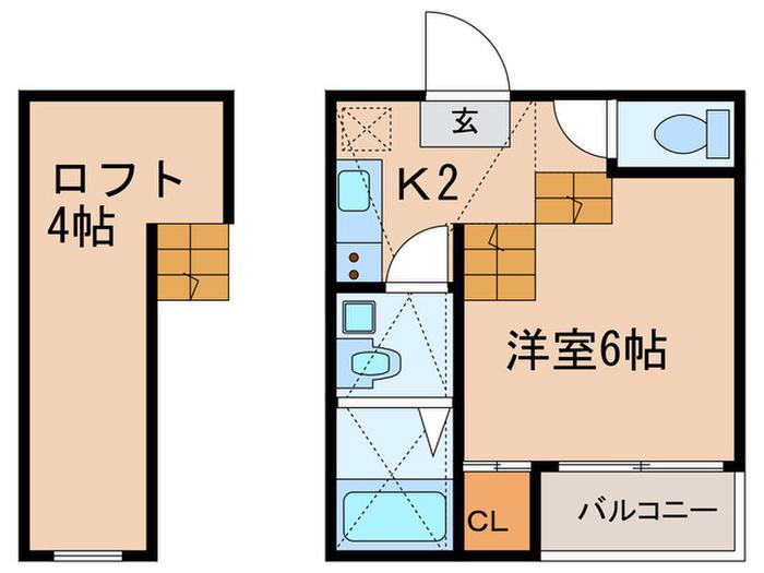 HARUKI荘(1K/2階)の間取り写真
