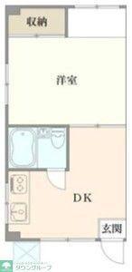 クロノス大和東(1DK/1階)の間取り写真