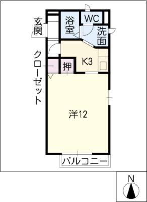 セフィラ平安(1K/2階)の間取り写真