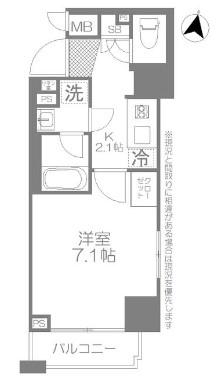 コンシェリア南麻布 TOKYO PREMIUM ウエスト(1K/2階)の間取り写真
