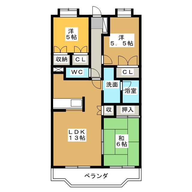 サニーコート上足(3LDK/1階)の間取り写真