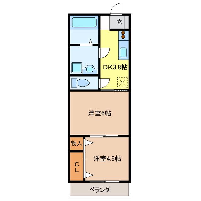 大野ビル(2DK/3階)の間取り写真