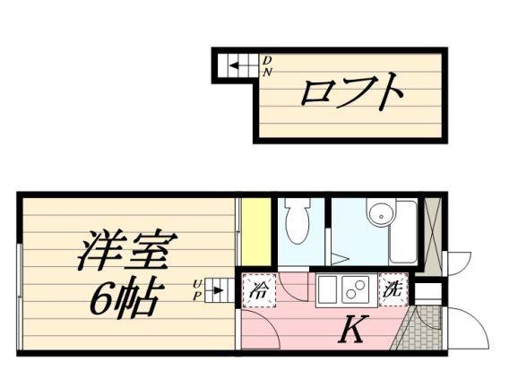 甲府屋形レジデンス(1K/2階)の間取り写真