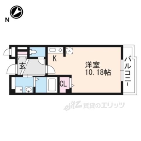 サジタリアス京田辺(ワンルーム/1階)の間取り写真