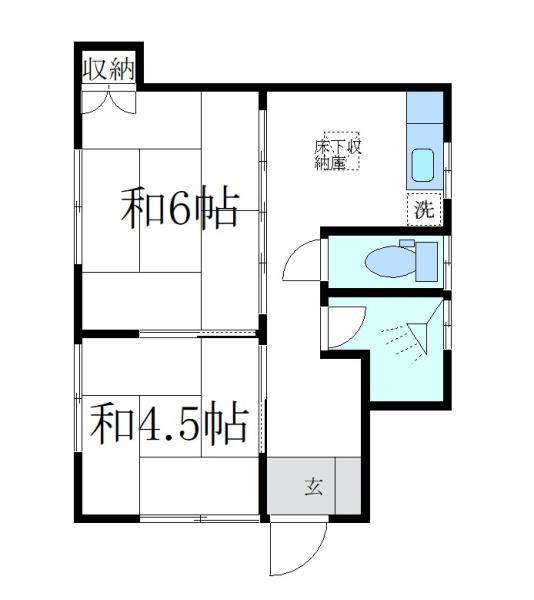 大庄西町(2K/1階)の間取り写真
