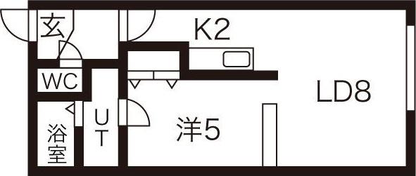 ペーニャ新札幌(1LDK/4階)の間取り写真
