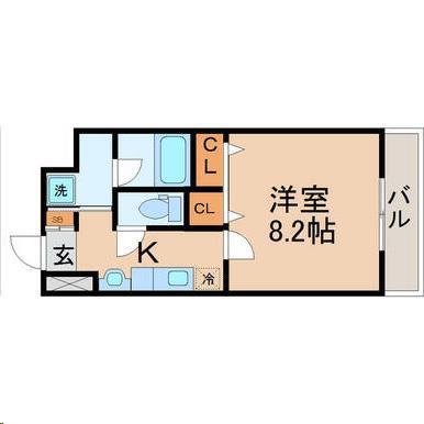 アイーラ渡辺(1K/4階)の間取り写真