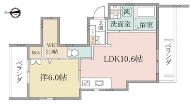 ヘーベルヴィレッジ江古田メゾン ミモザ(1LDK/2階)の間取り写真