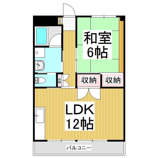 宮尾ハイツ(1LDK/4階)の間取り写真