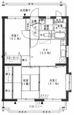サニーコート(3DK/1階)の間取り写真