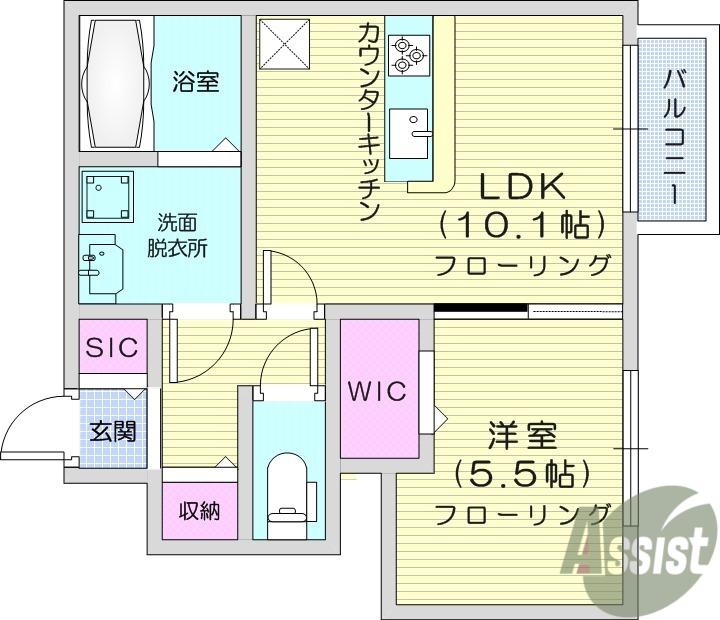 ベアーズマンション2(1LDK/1階)の間取り写真