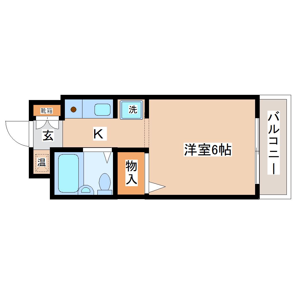 エレガンス宮町(ワンルーム/2階)の間取り写真