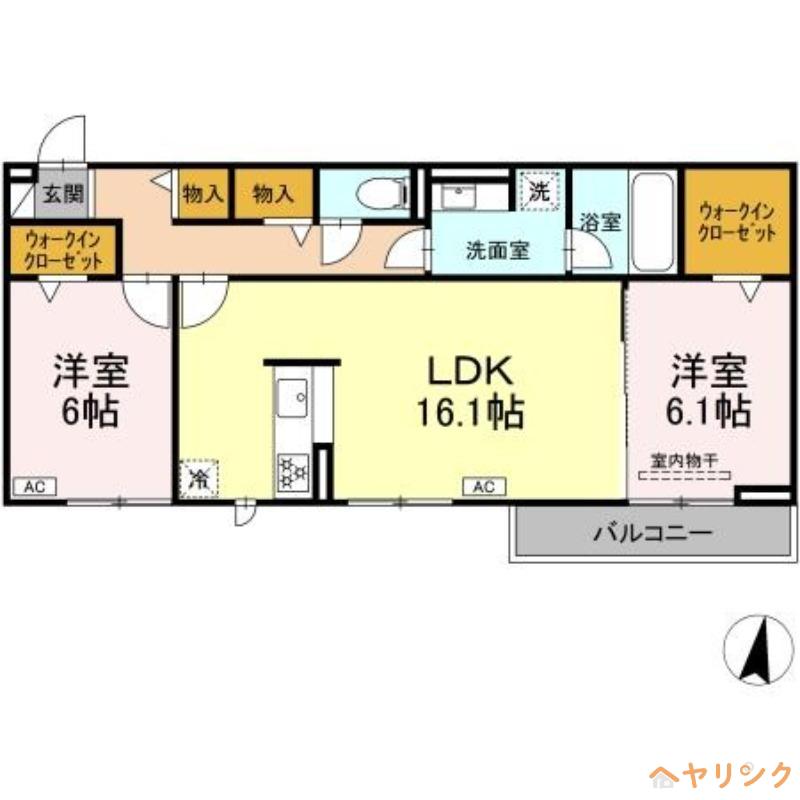 ジョイハイツ(2LDK/2階)の間取り写真