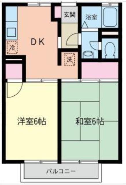 ラ・セジュールUG(2DK/1階)の間取り写真