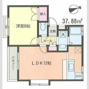 秦野ガーデンヒルズ(1LDK/2階)の間取り写真