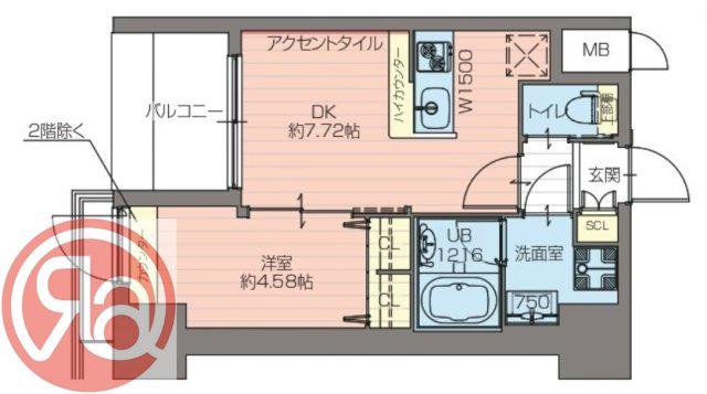 プレジオ難波ASIAN(1DK/10階)の間取り写真