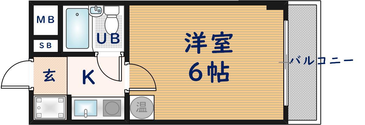 INOVE源氏ケ丘(1K/1階)の間取り写真