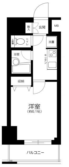 ライジングプレイス蒲田南(1K/5階)の間取り写真