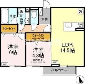 TORISIA加納南陽(2LDK/2階)の間取り写真