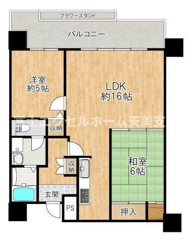 清川6番館(2LDK/6階)の間取り写真