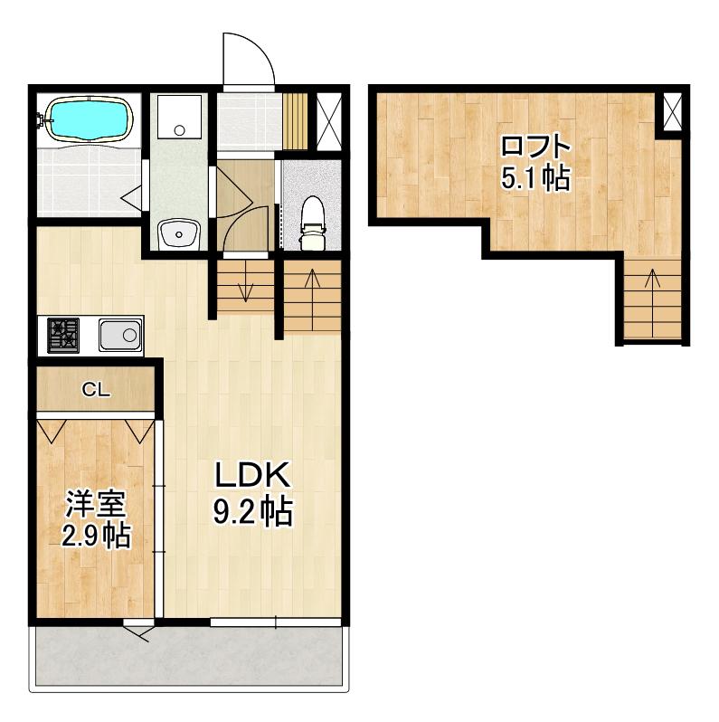 MODERN PALAZZO諫早PRIME(1SLDK/1階)の間取り写真
