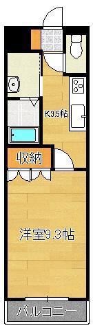 ボンヌールコートK(1K/3階)の間取り写真