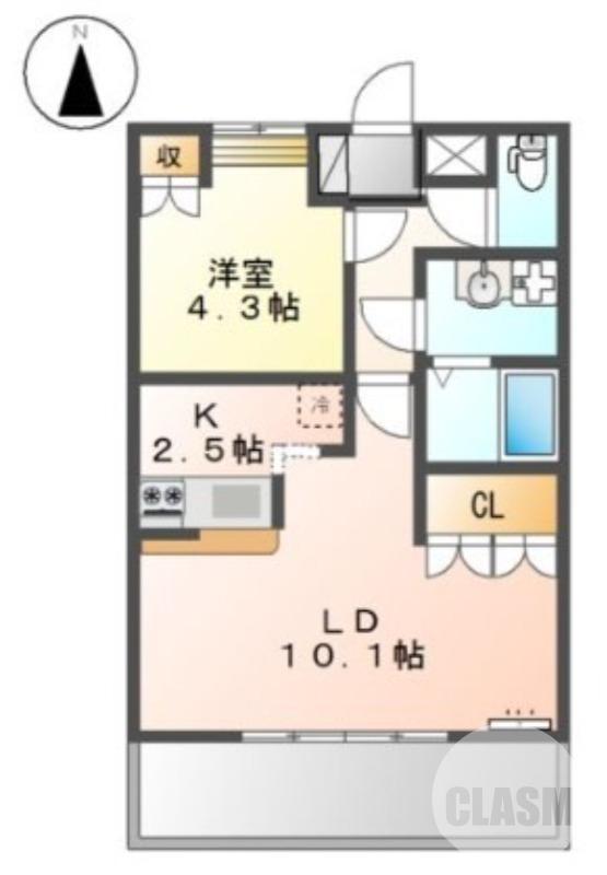 グレイスヒル・アート(1LDK/2階)の間取り写真